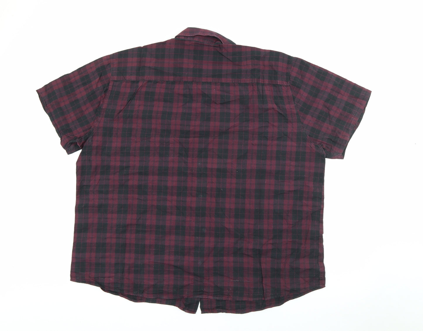 Peacocks Mens Red Plaid Cotton  Button-Up Size 3XL Collared Button