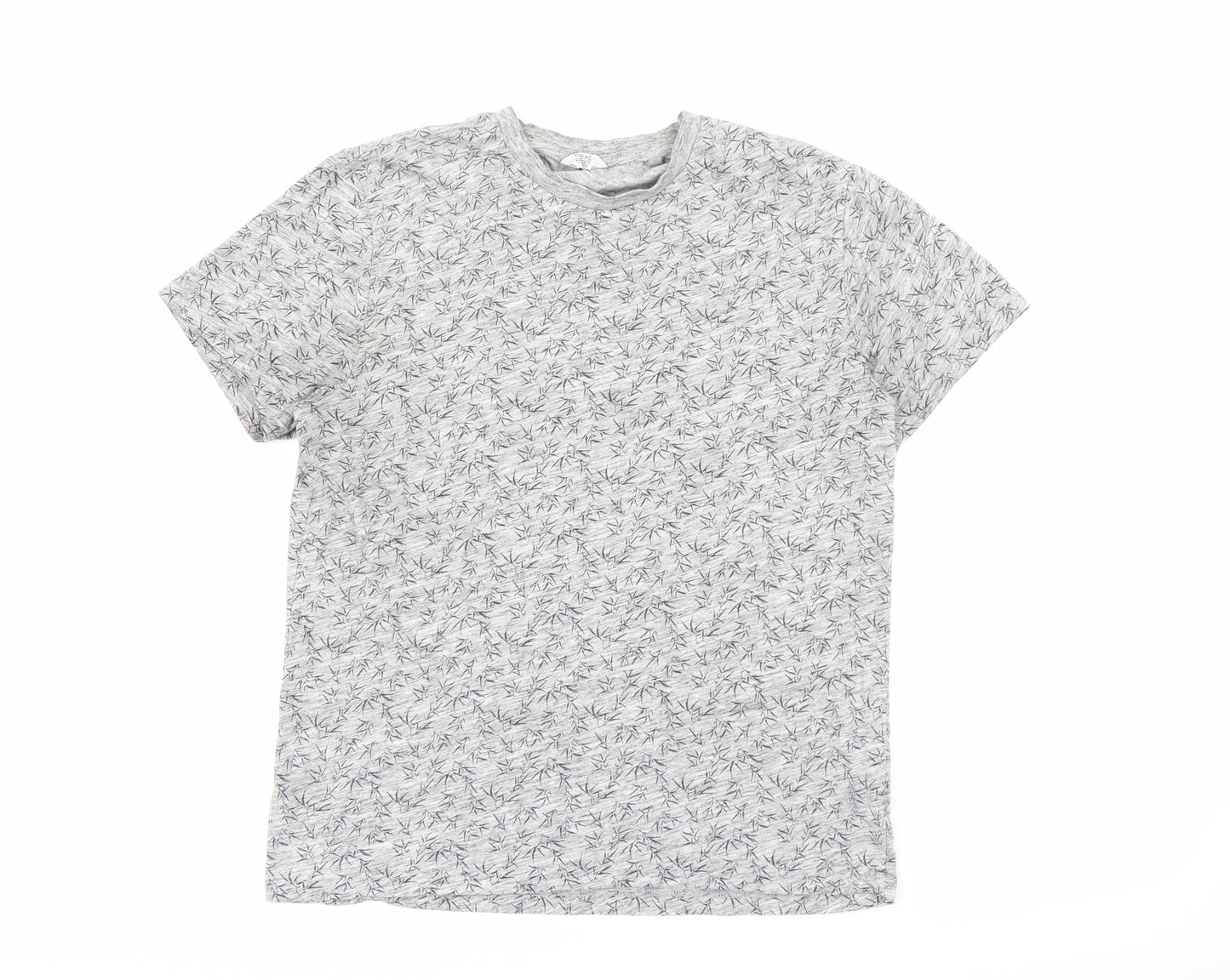 NEXT Mens Grey Geometric Cotton  T-Shirt Size M Crew Neck