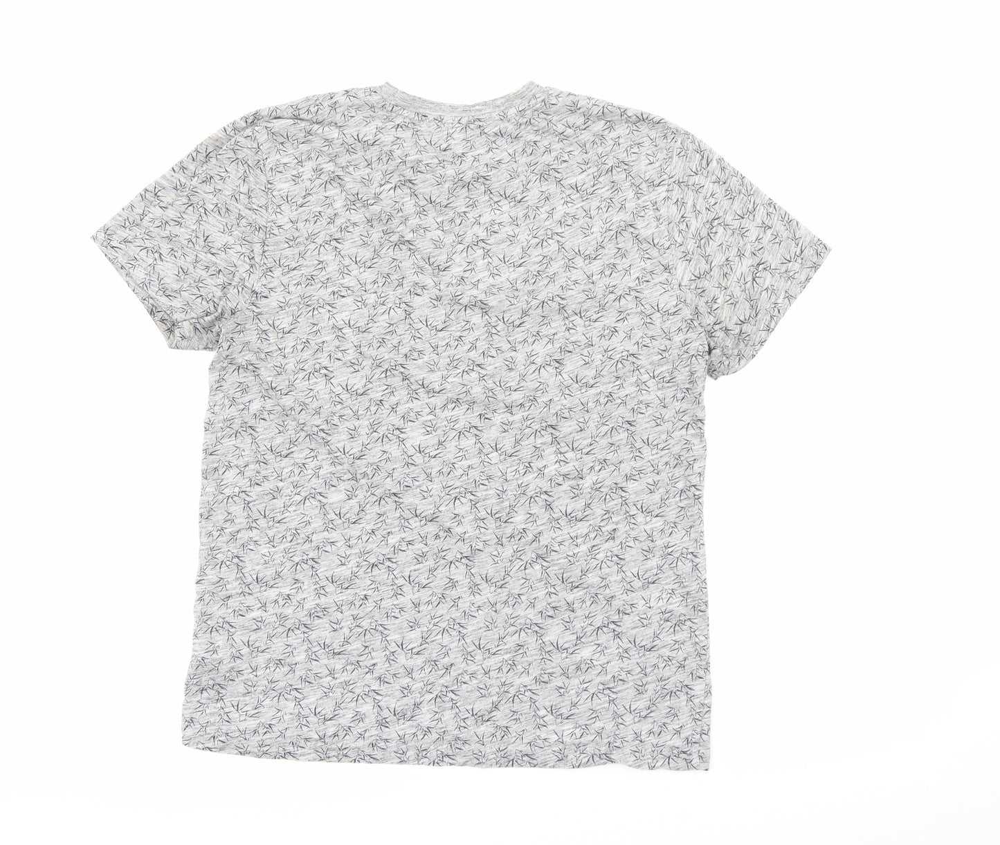NEXT Mens Grey Geometric Cotton  T-Shirt Size M Crew Neck