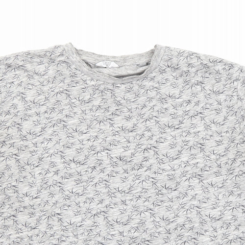 NEXT Mens Grey Geometric Cotton  T-Shirt Size M Crew Neck