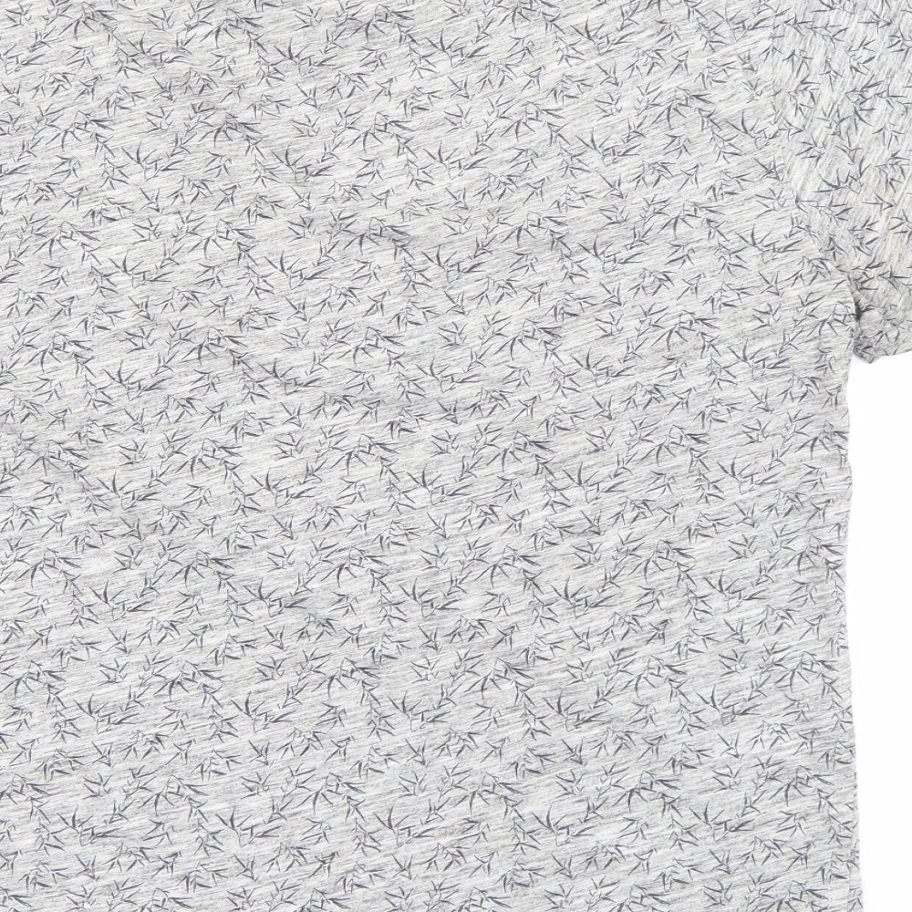 NEXT Mens Grey Geometric Cotton  T-Shirt Size M Crew Neck
