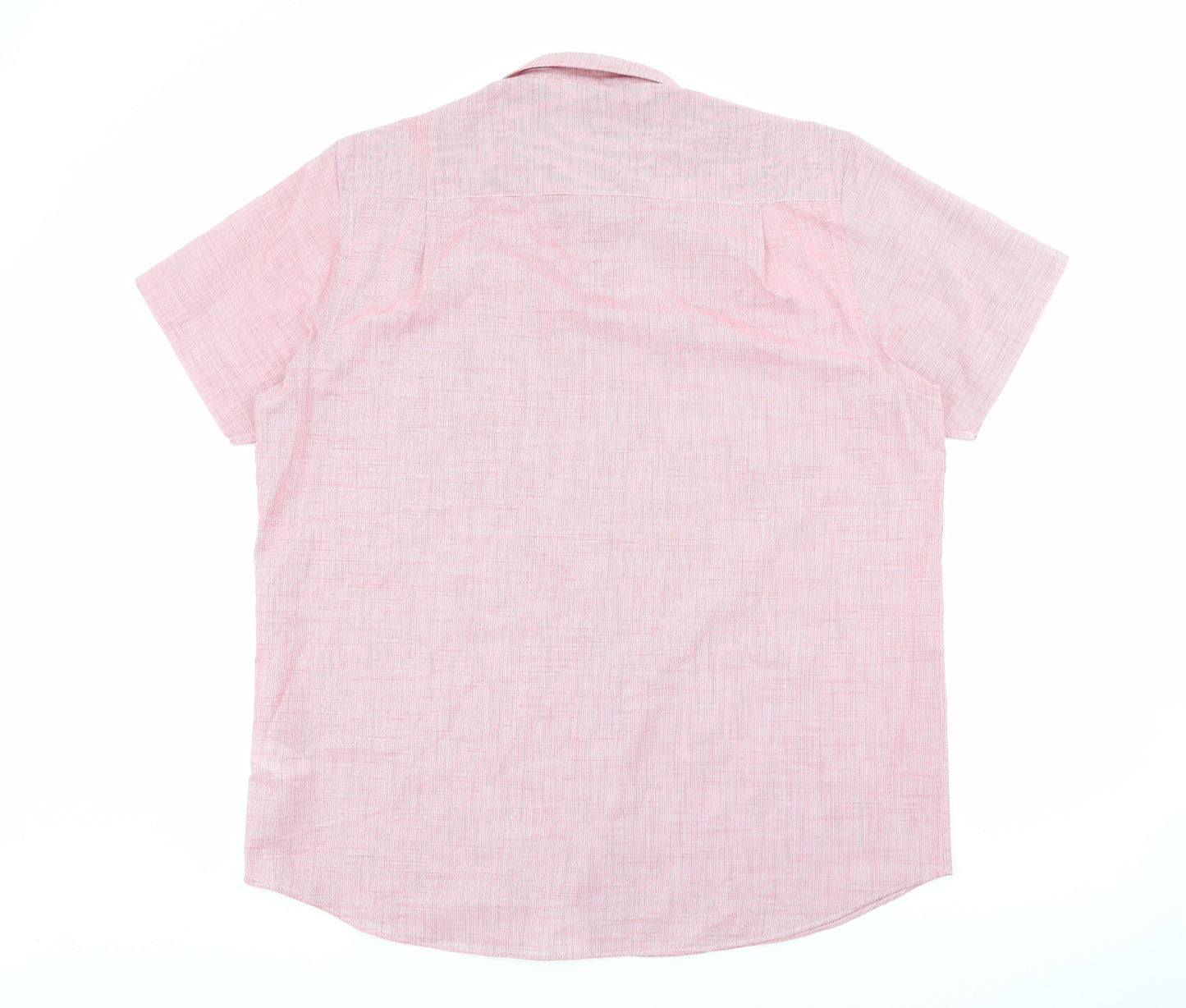 Cedar Wood State Mens Red  Polyester  Button-Up Size XL Collared Button