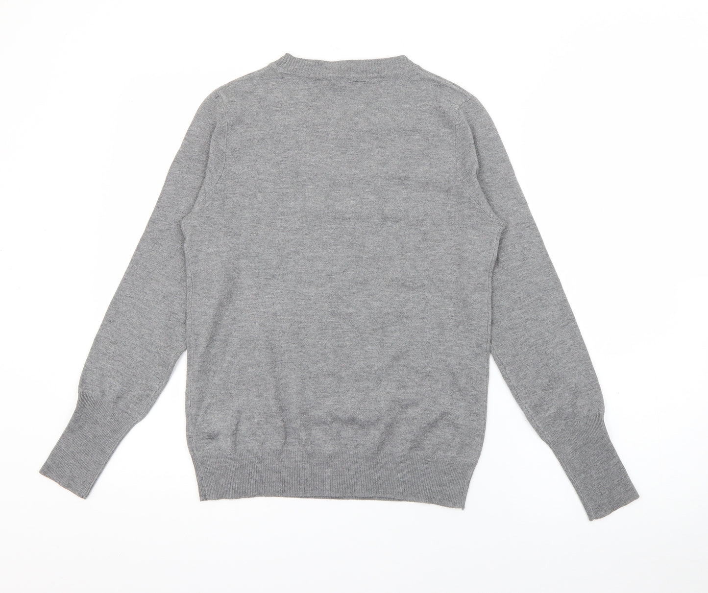 Primark Womens Grey Crew Neck  Polyester Pullover Jumper Size XS