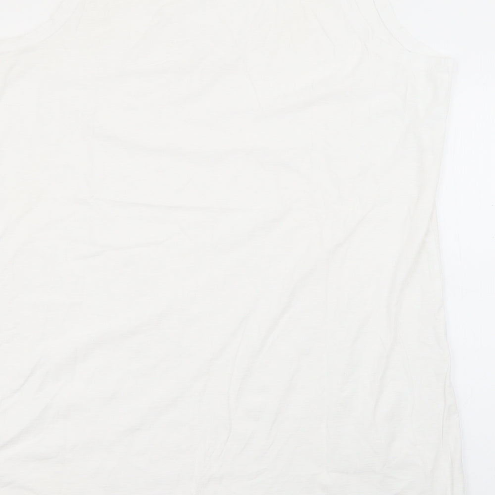F&F Womens White  Cotton Camisole Tank Size 20 Scoop Neck