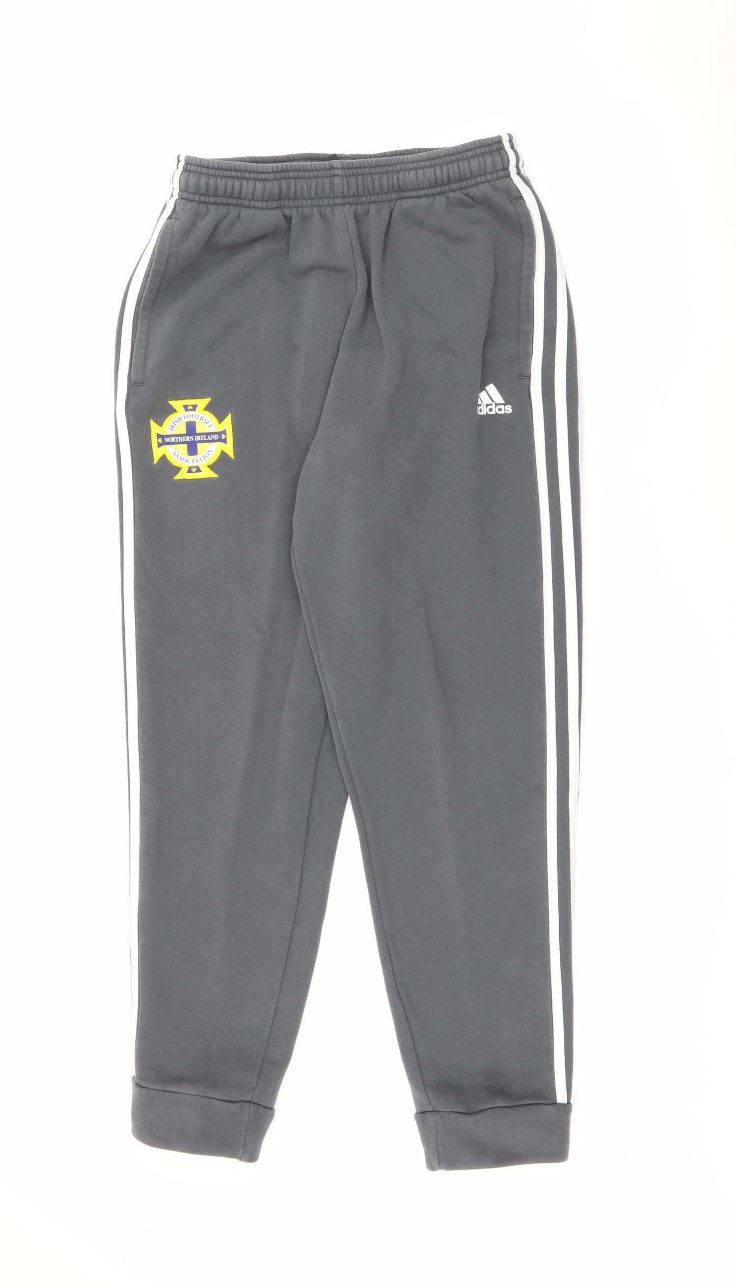 |Adidas Mens Grey  Cotton Jogger Trousers Size S L27 in Regular  - Irish Football Association