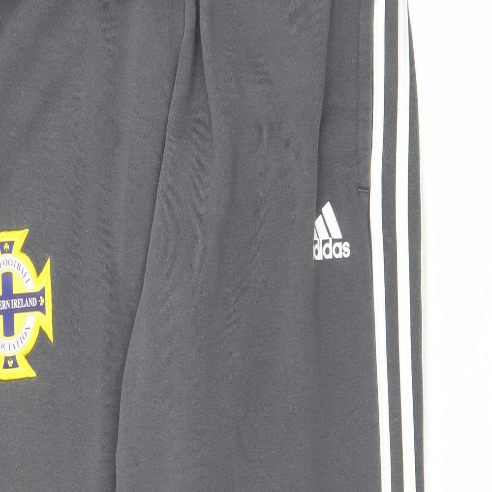 |Adidas Mens Grey  Cotton Jogger Trousers Size S L27 in Regular  - Irish Football Association