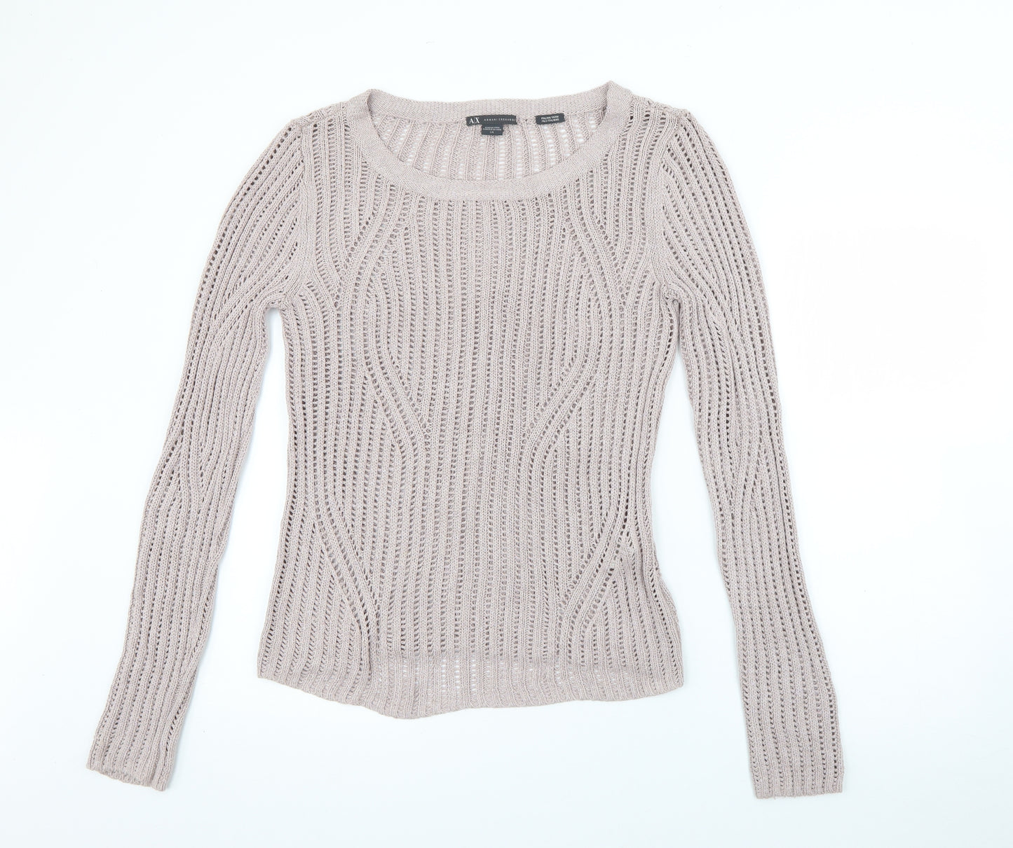 Armani Exchange Womens Purple Crew Neck  Rayon Pullover Jumper Size L