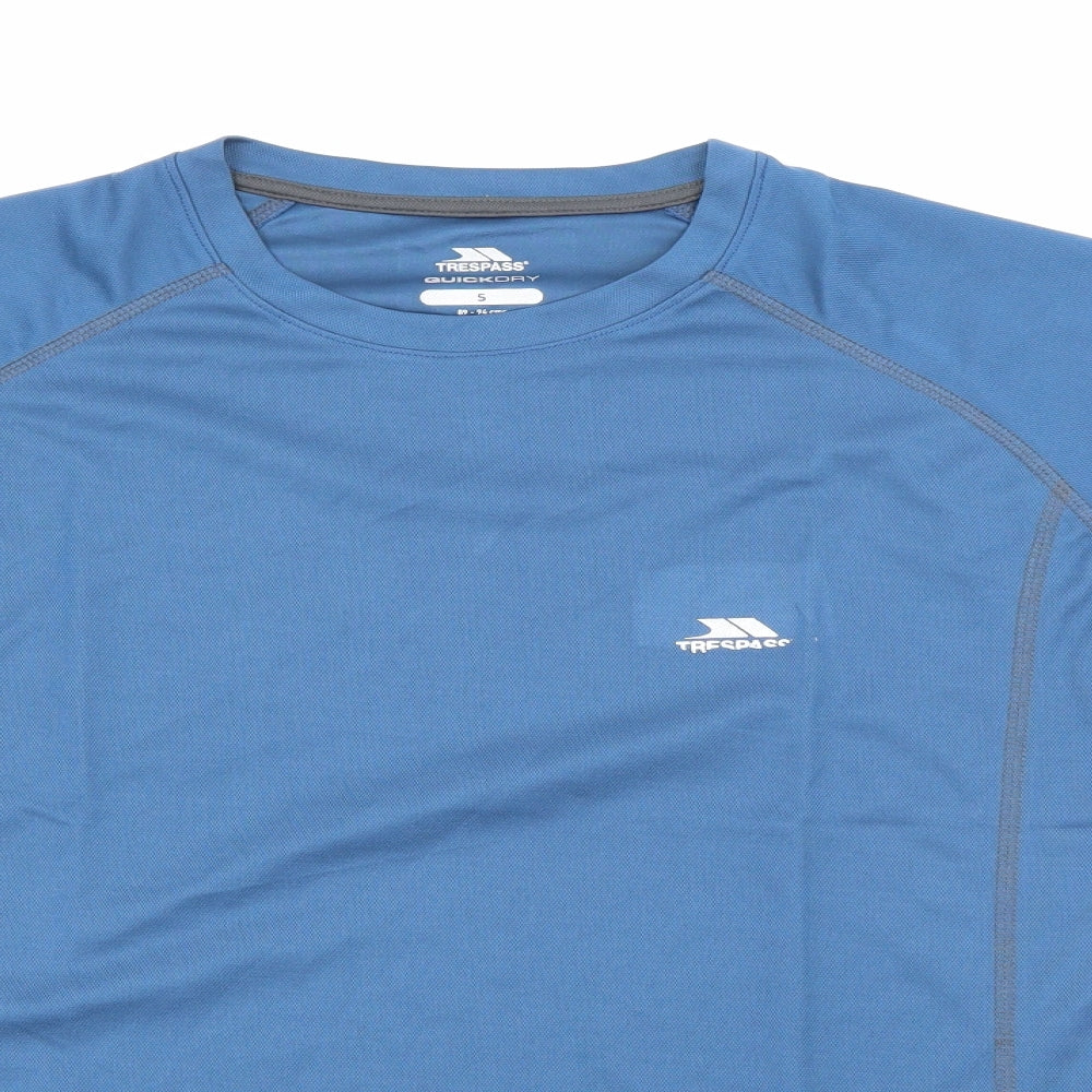 Trespass Mens Blue  Polyester Pullover T-Shirt Size S Crew Neck
