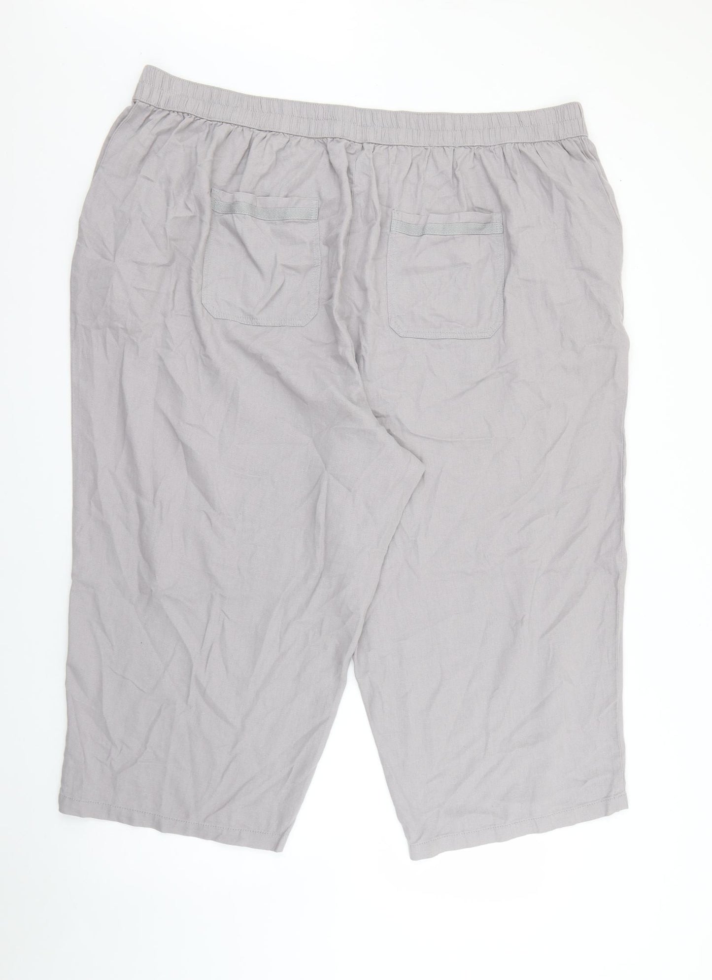 Evans Womens Grey  Linen Bermuda Shorts Size 28 L20 in Regular