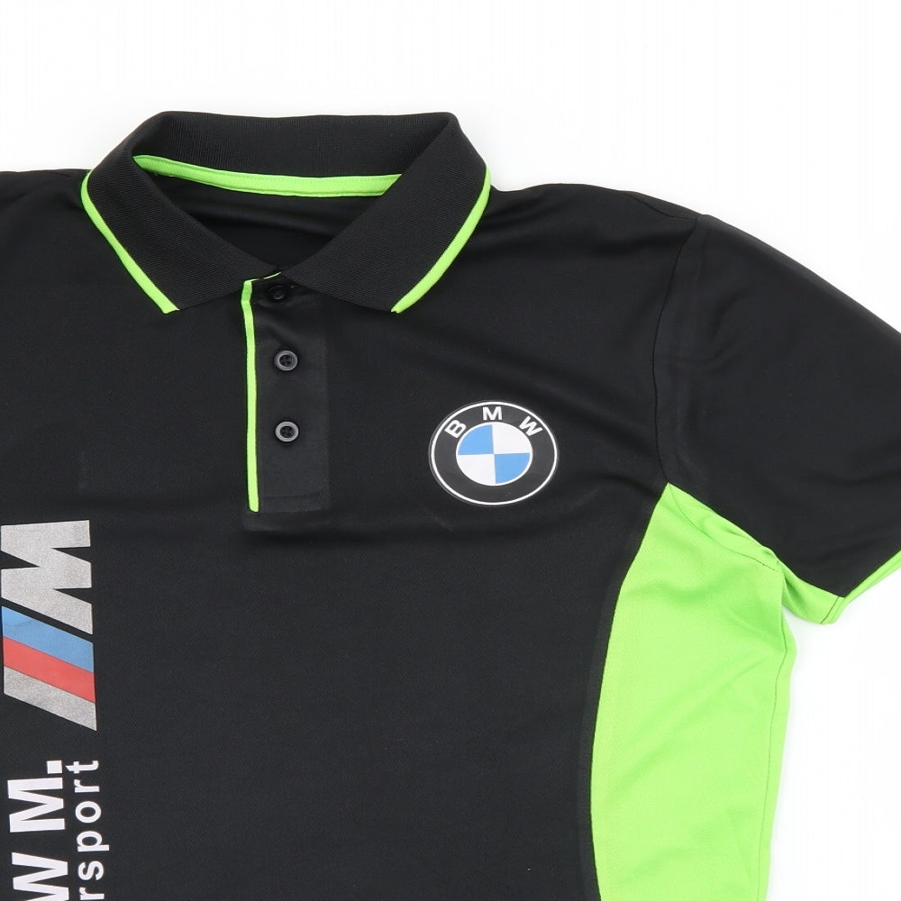 Preworn Mens Green  Polyester  Polo Size S Collared  - BMW