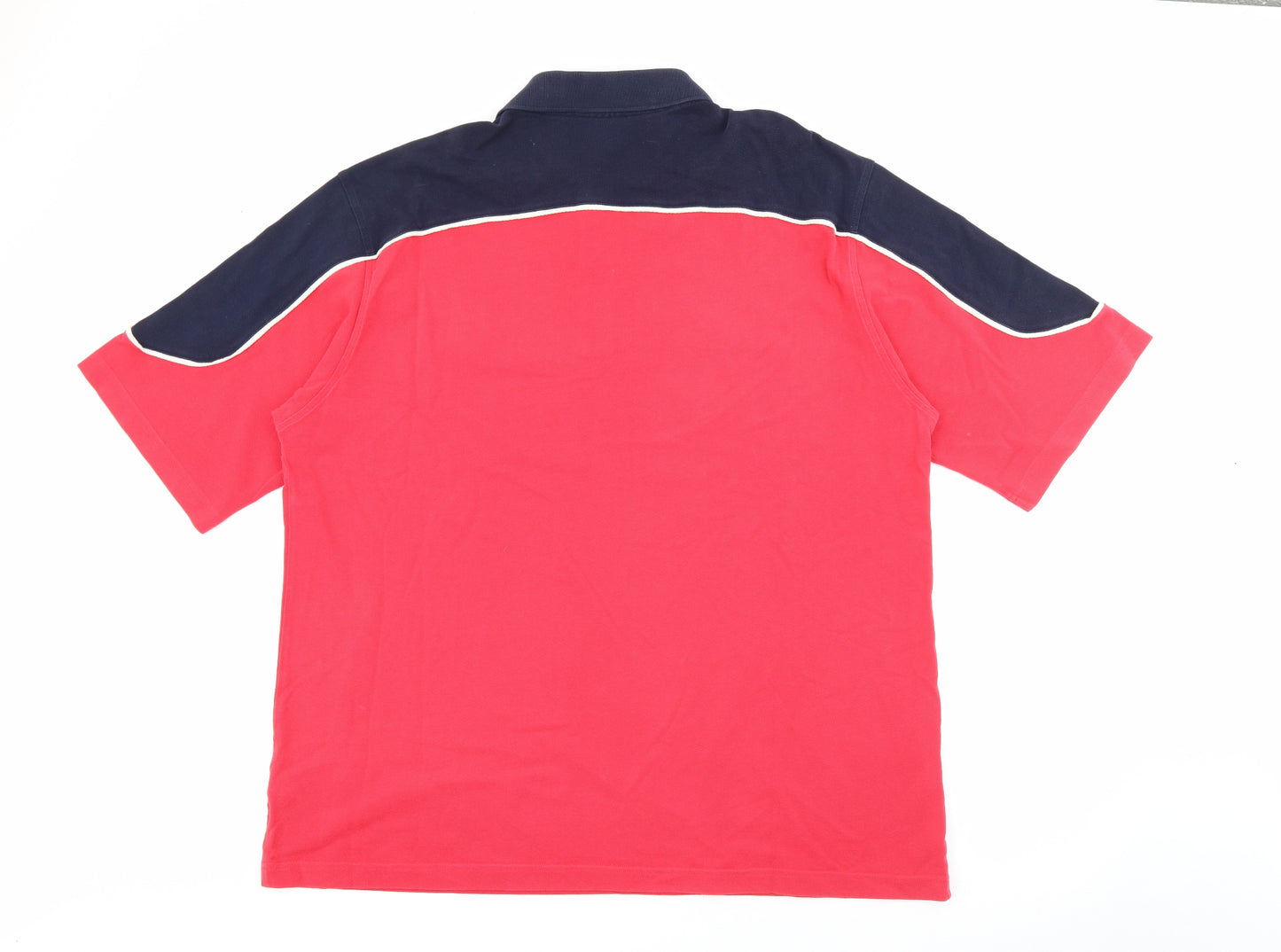 Canterbury Mens Red  Cotton  Polo Size 2XL Collared Button