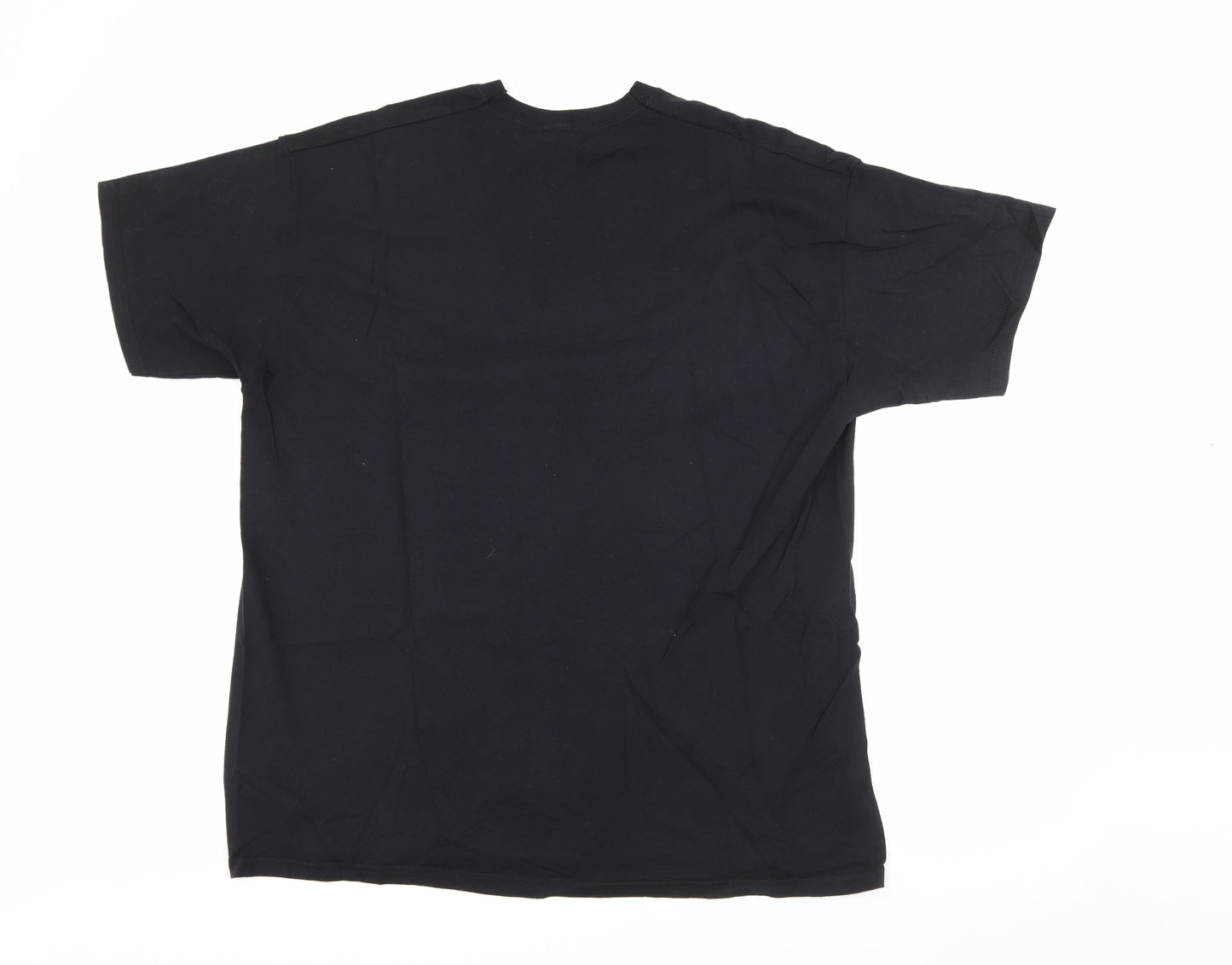 Fruit of the Loom Mens Black  Cotton Pullover T-Shirt Size 2XL Crew Neck  - Rugby