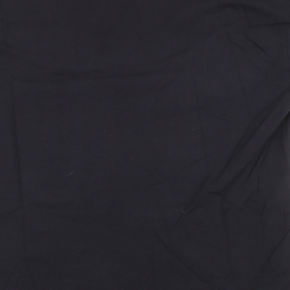 Fruit of the Loom Mens Black  Cotton Pullover T-Shirt Size 2XL Crew Neck  - Rugby