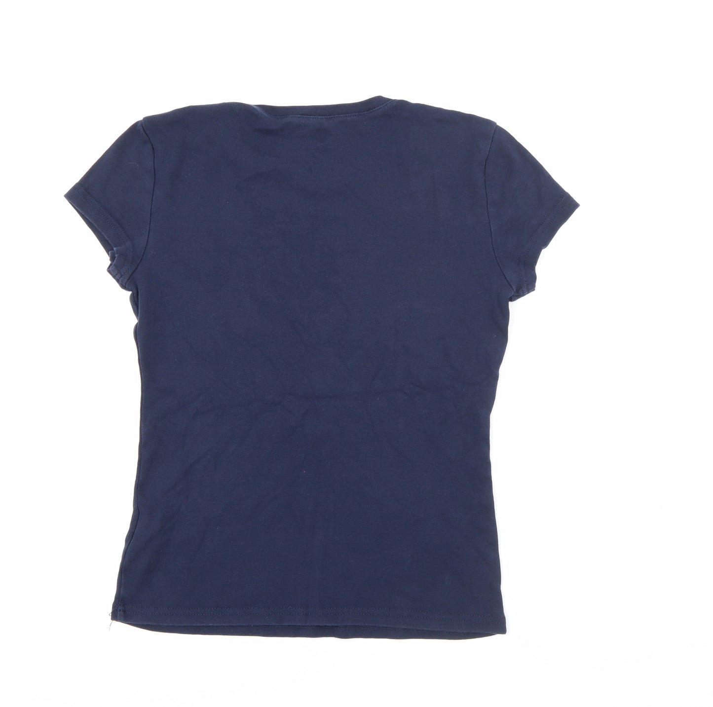 Tommy Hilfiger Womens Blue  Cotton Basic T-Shirt Size M Crew Neck
