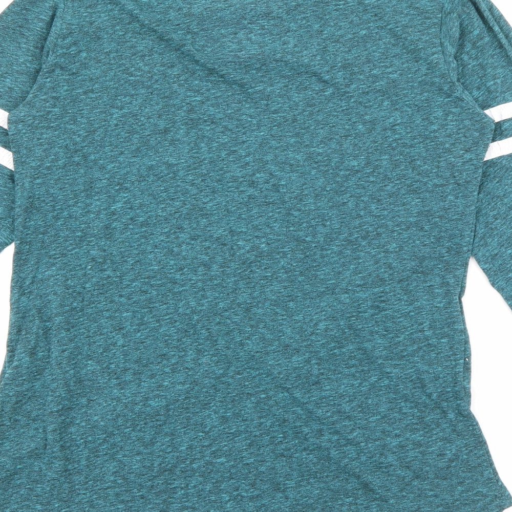 Superdry Womens Blue  Viscose Basic T-Shirt Size M Boat Neck