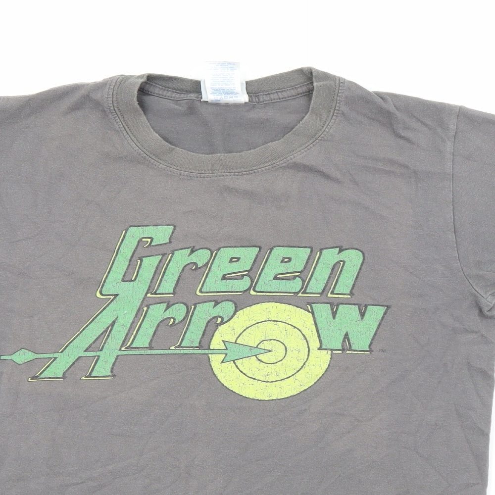 DC Comics Mens Grey  Cotton  T-Shirt Size S Crew Neck