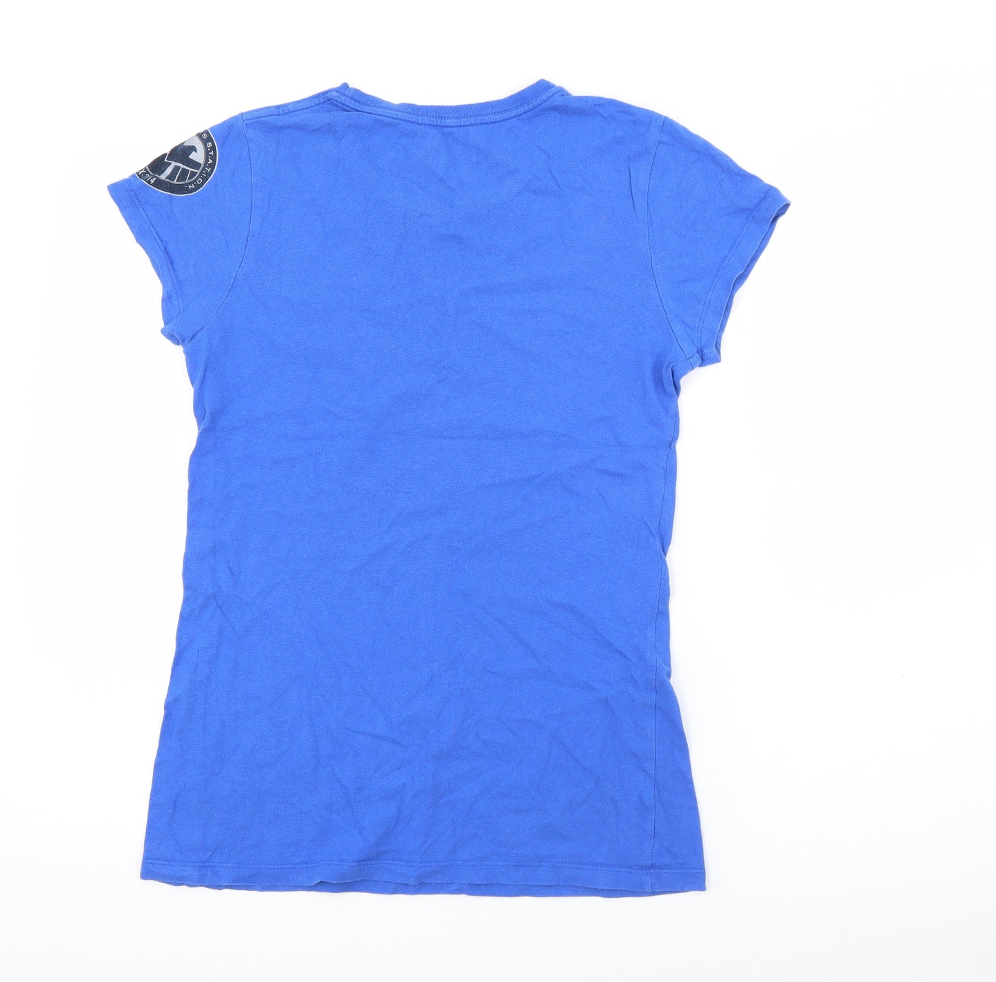 Avengers Station Womens Blue  Cotton Basic T-Shirt Size L Crew Neck - Avengers s.t.a.t.i.o.n