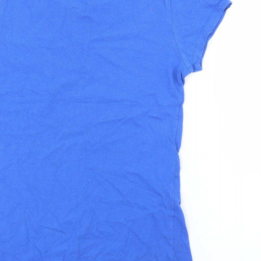 Avengers Station Womens Blue  Cotton Basic T-Shirt Size L Crew Neck - Avengers s.t.a.t.i.o.n