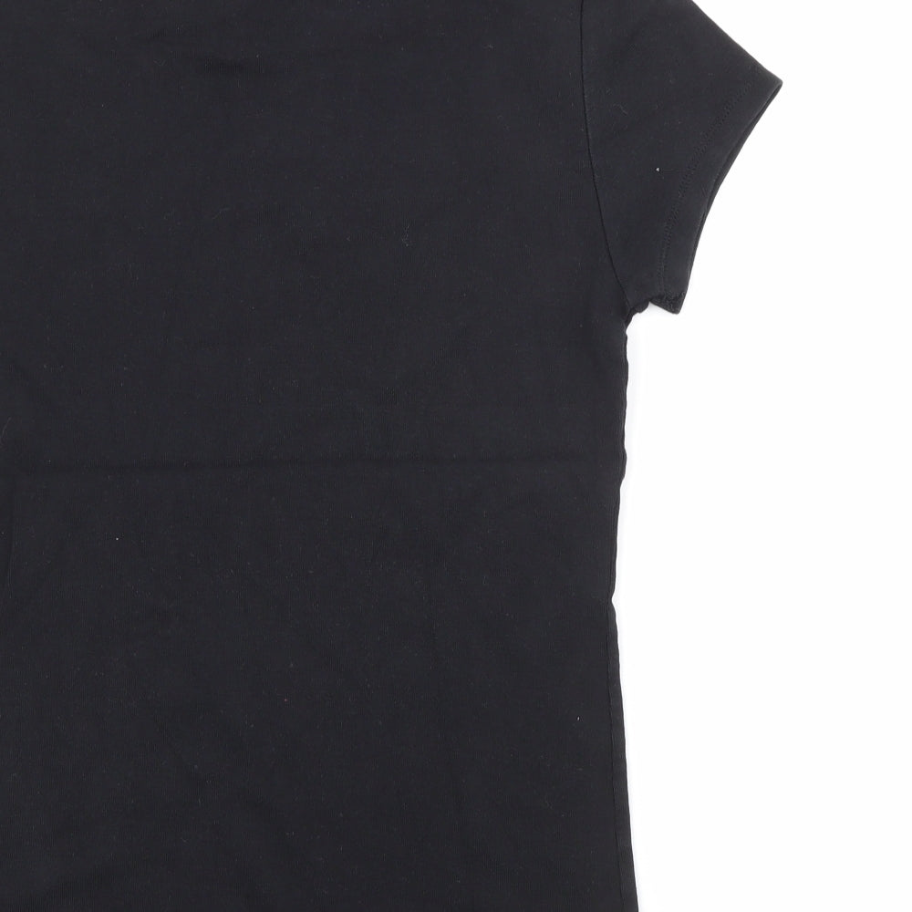 Tommy Hilfiger Womens Black  Cotton Basic T-Shirt Size L Crew Neck