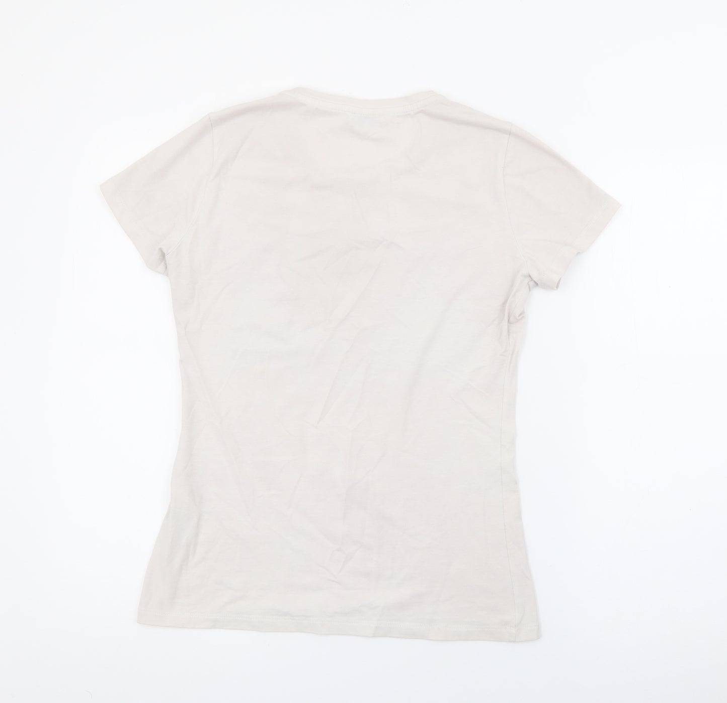 Liu Jo Womens Ivory  Cotton Basic T-Shirt Size S Crew Neck