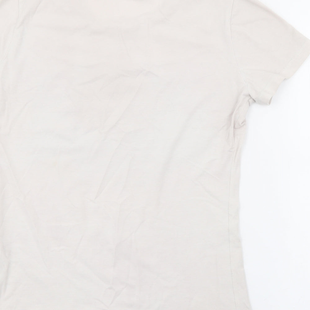 Liu Jo Womens Ivory  Cotton Basic T-Shirt Size S Crew Neck