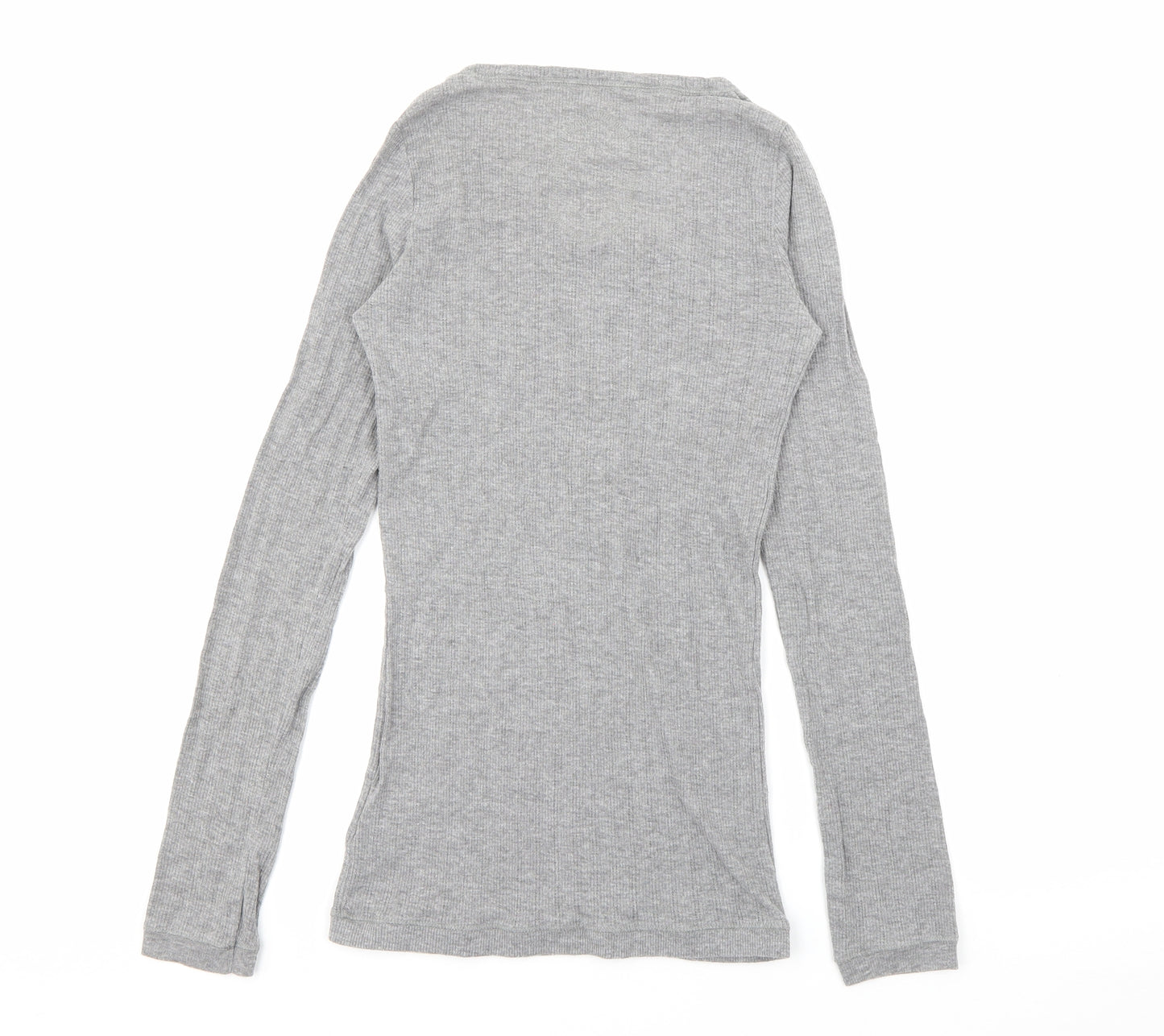Superdry Womens Grey V-Neck  Cotton Pullover Jumper Size M