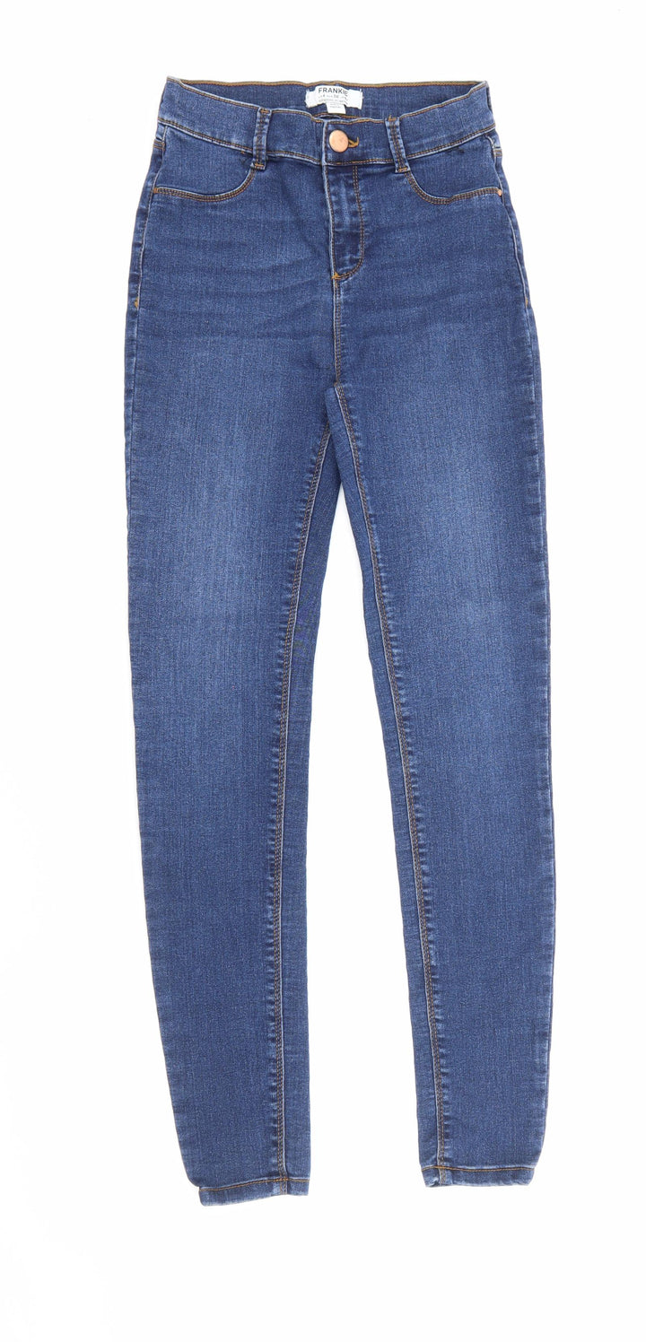 Dorothy Perkins Womens Blue Cotton Skinny Jeans Size 8 L28 in Regular Button