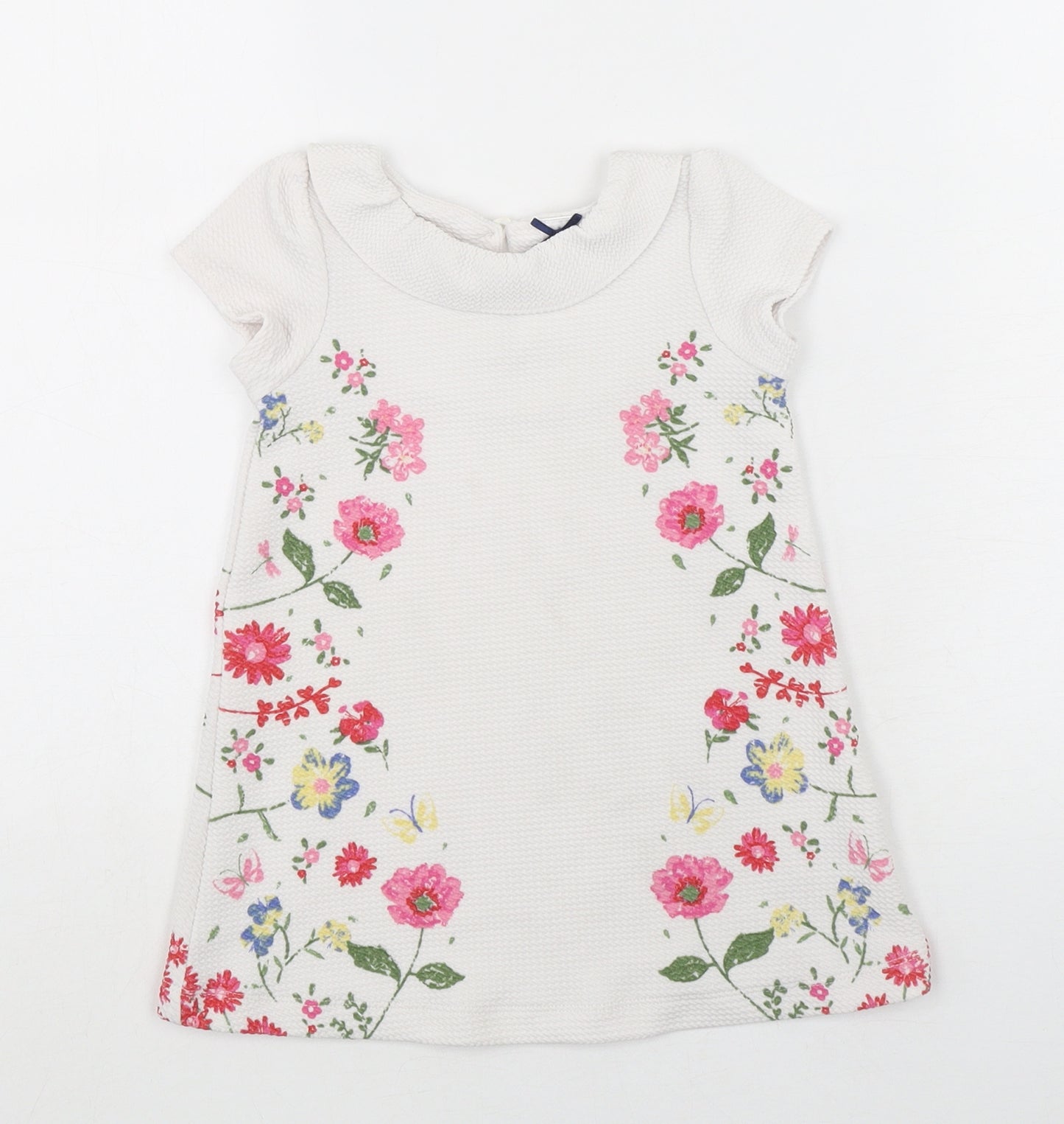 Dunnes Stores Girls Multicoloured Floral Polyester A-Line  Size 12-18 Months  Round Neck Pullover