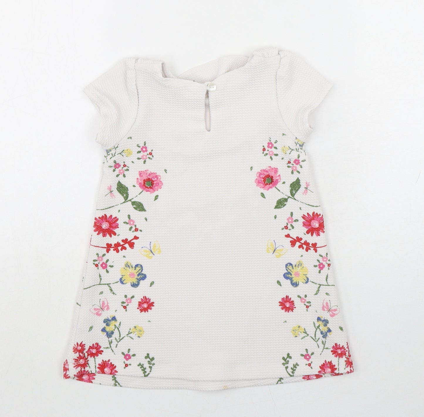 Dunnes Stores Girls Multicoloured Floral Polyester A-Line  Size 12-18 Months  Round Neck Pullover