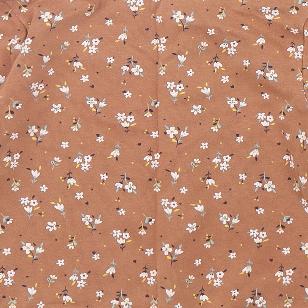 George Girls Brown Floral Cotton Pullover Sweatshirt Size 5-6 Years  Pullover