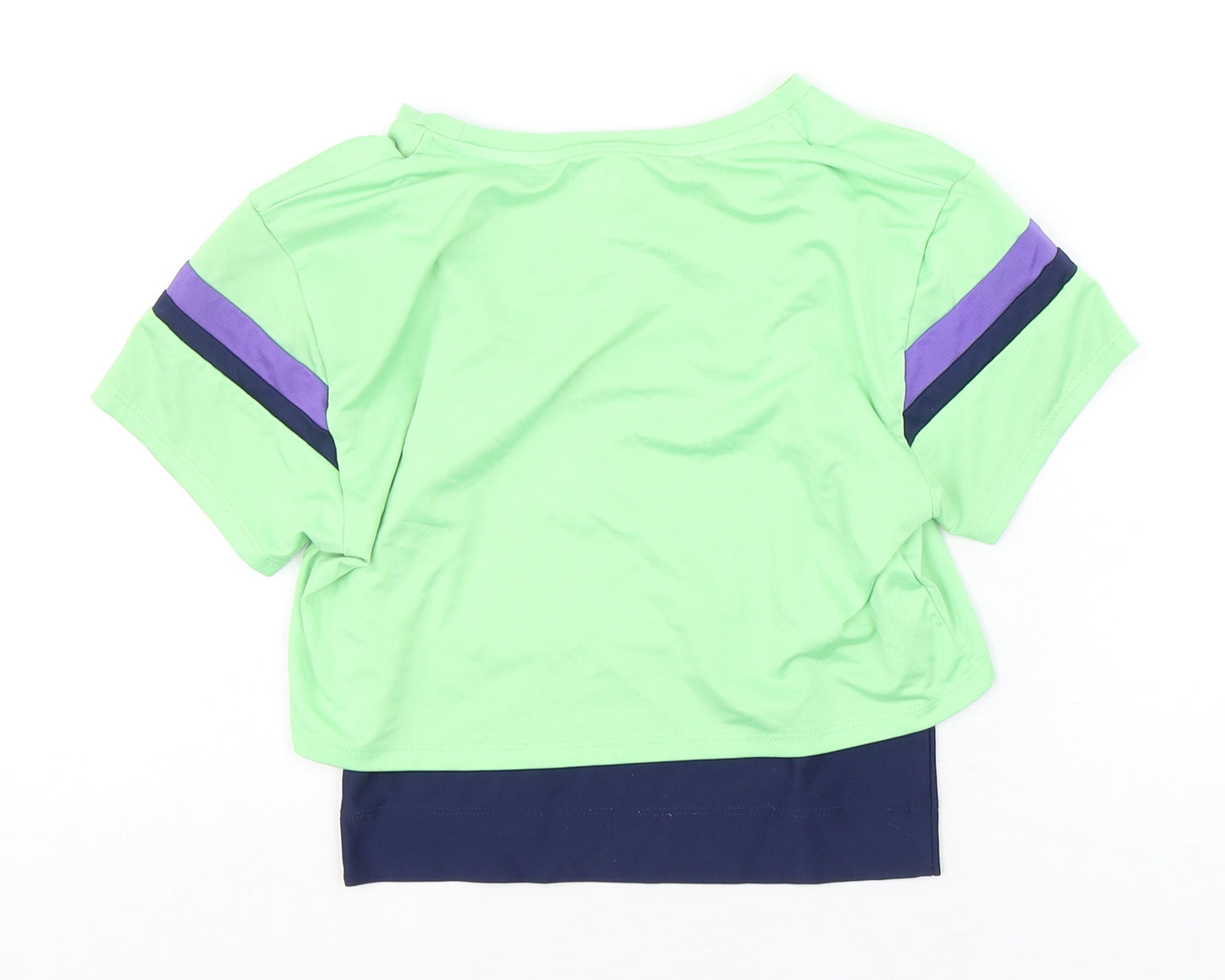 Zara Girls Multicoloured  Polyester Cropped T-Shirt Size 11-12 Years Round Neck Pullover - T-Shirt With Tank