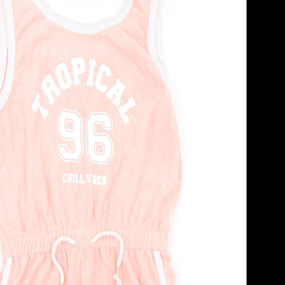 Matalan Girls Pink  Polyester Playsuit One-Piece Size 13 Years  Pullover