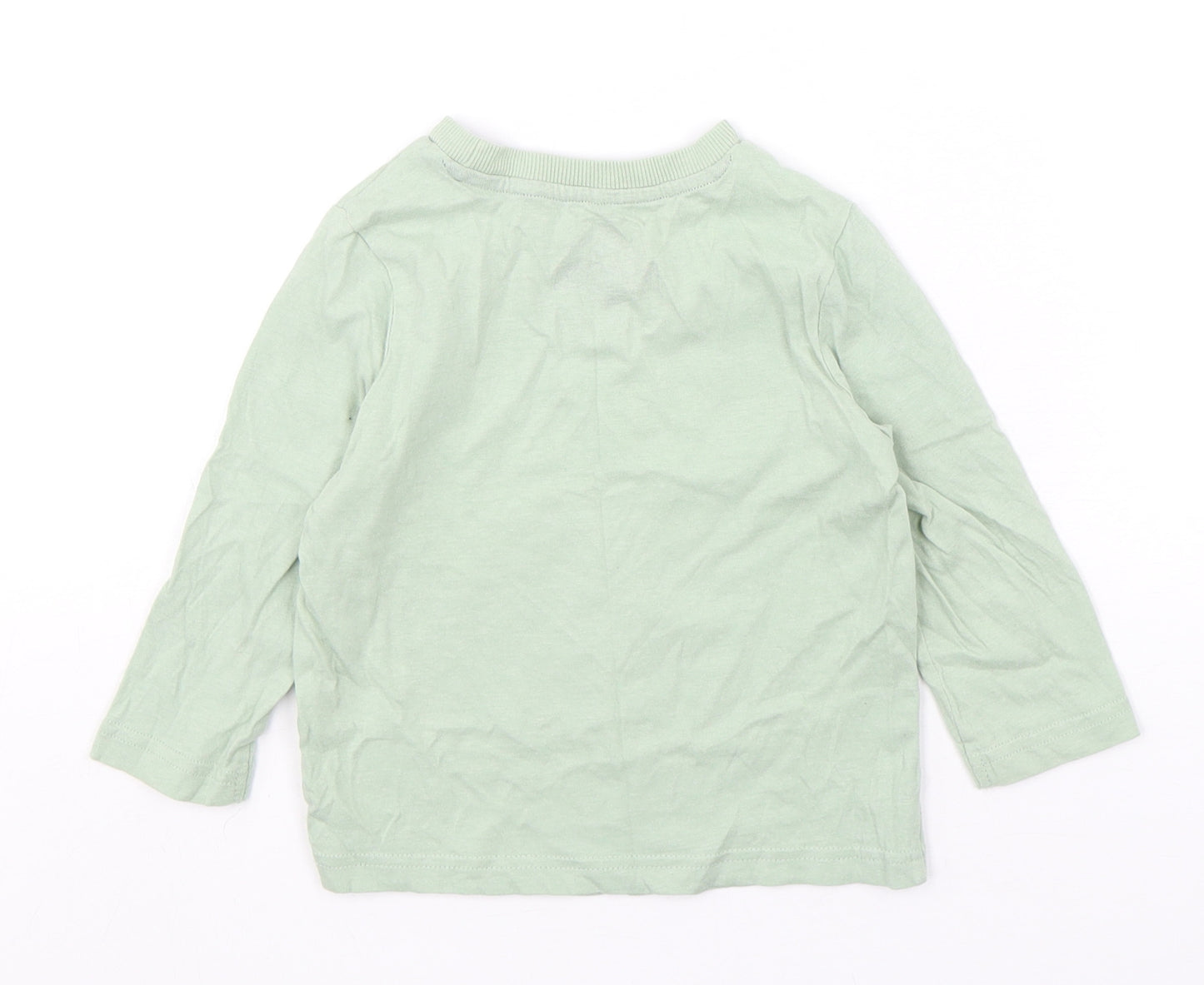 F&F Boys Green  Cotton Basic T-Shirt Size 18-24 Months Round Neck Pullover - Jurassic World