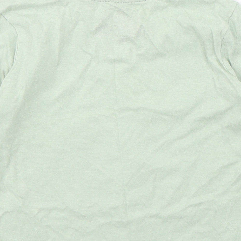 F&F Boys Green  Cotton Basic T-Shirt Size 18-24 Months Round Neck Pullover - Jurassic World