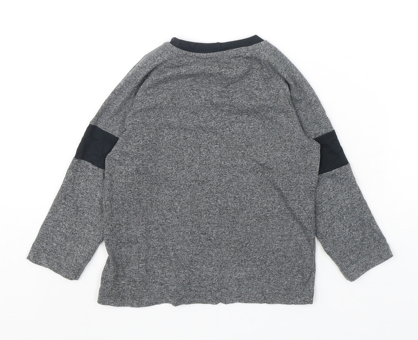 F&F Boys Grey  Cotton Basic T-Shirt Size 18-24 Months Round Neck Pullover