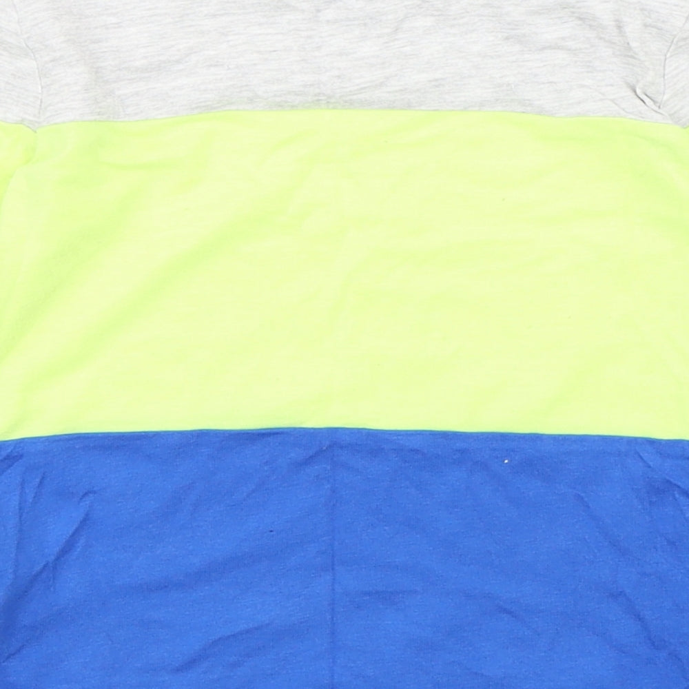 F&F Boys Multicoloured Colourblock Cotton Basic T-Shirt Size 18-24 Months Round Neck Pullover