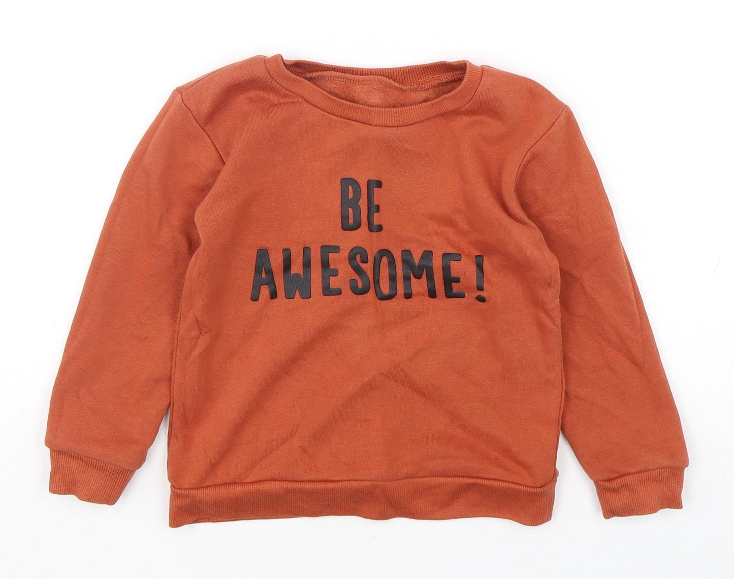 Dunnes Stores Boys Brown  Cotton Pullover Sweatshirt Size 2-3 Years  Pullover - Be Awesome
