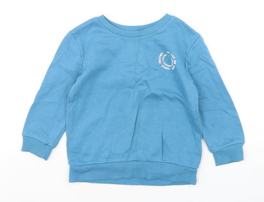 Dunnes Stores Boys Blue  Cotton Pullover Sweatshirt Size 2-3 Years  Pullover