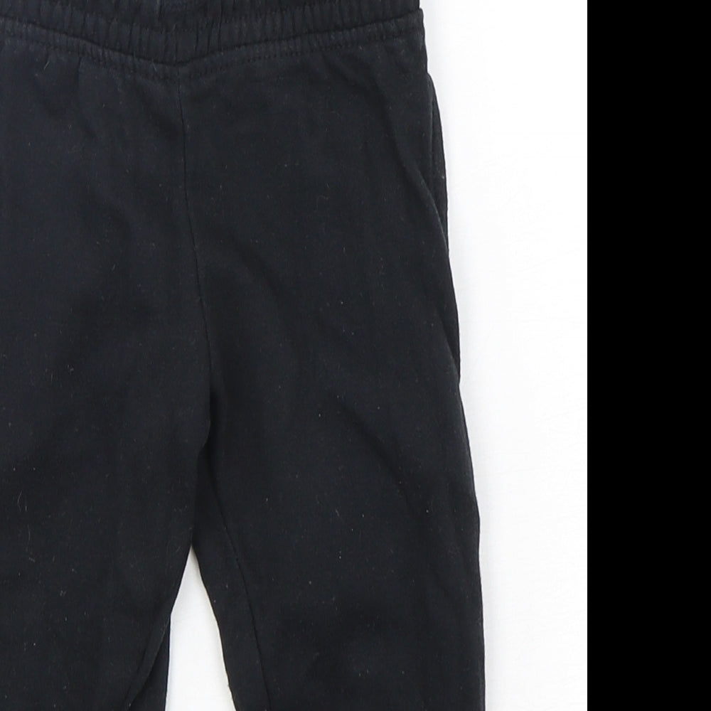 Dunnes Stores Boys Black  Cotton Sweatpants Trousers Size 2 Years  Regular Drawstring