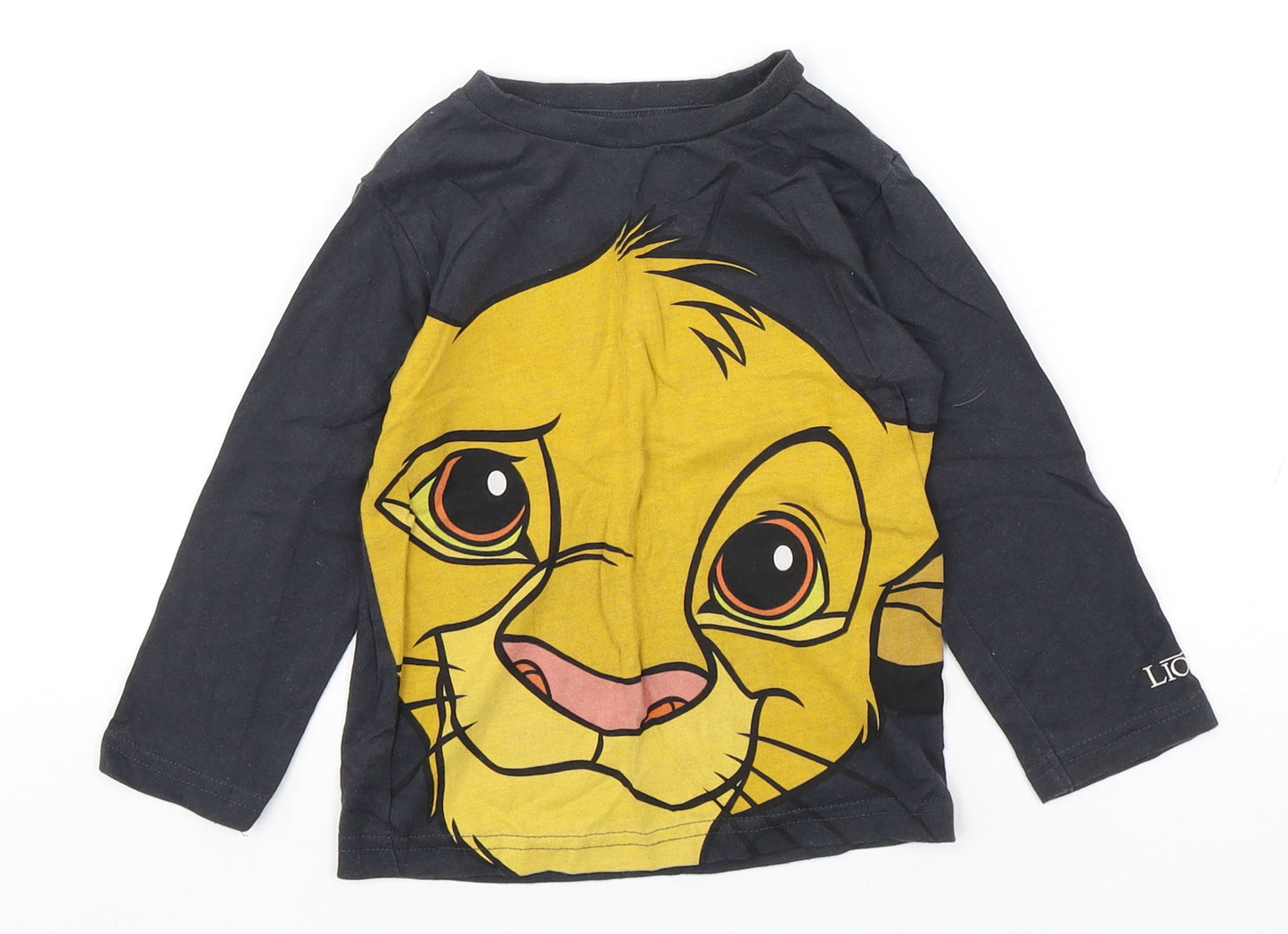 NEXT Boys Grey  Cotton Basic T-Shirt Size 18-24 Months Round Neck Pullover - Simba