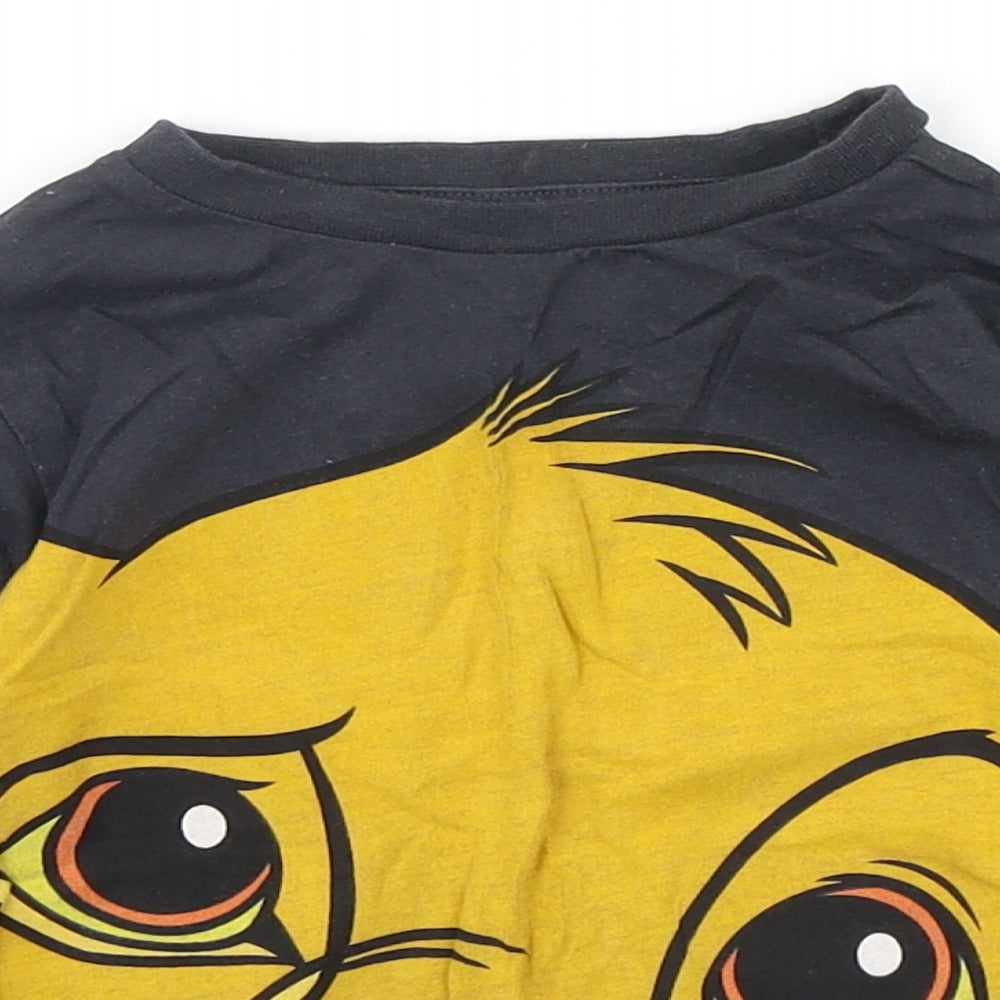 NEXT Boys Grey  Cotton Basic T-Shirt Size 18-24 Months Round Neck Pullover - Simba