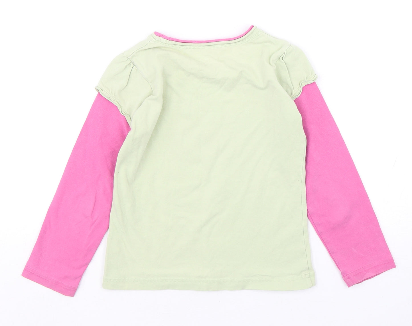 Pumpkin Patch Girls Multicoloured Geometric Cotton Basic T-Shirt Size 6 Years Round Neck Pullover