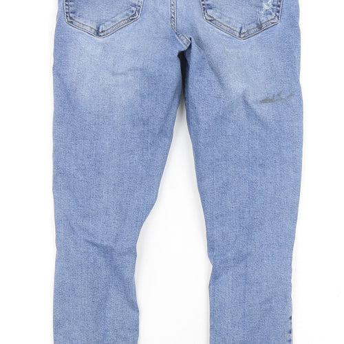 Topshop Womens Blue  Cotton Skinny Jeans Size 28 in L26 in Regular