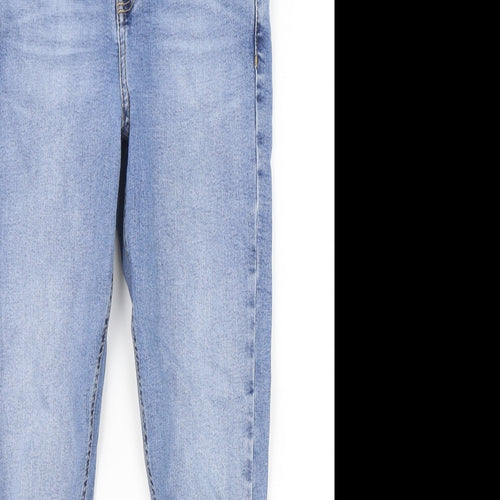 Topshop Womens Blue  Cotton Skinny Jeans Size 28 in L26 in Regular