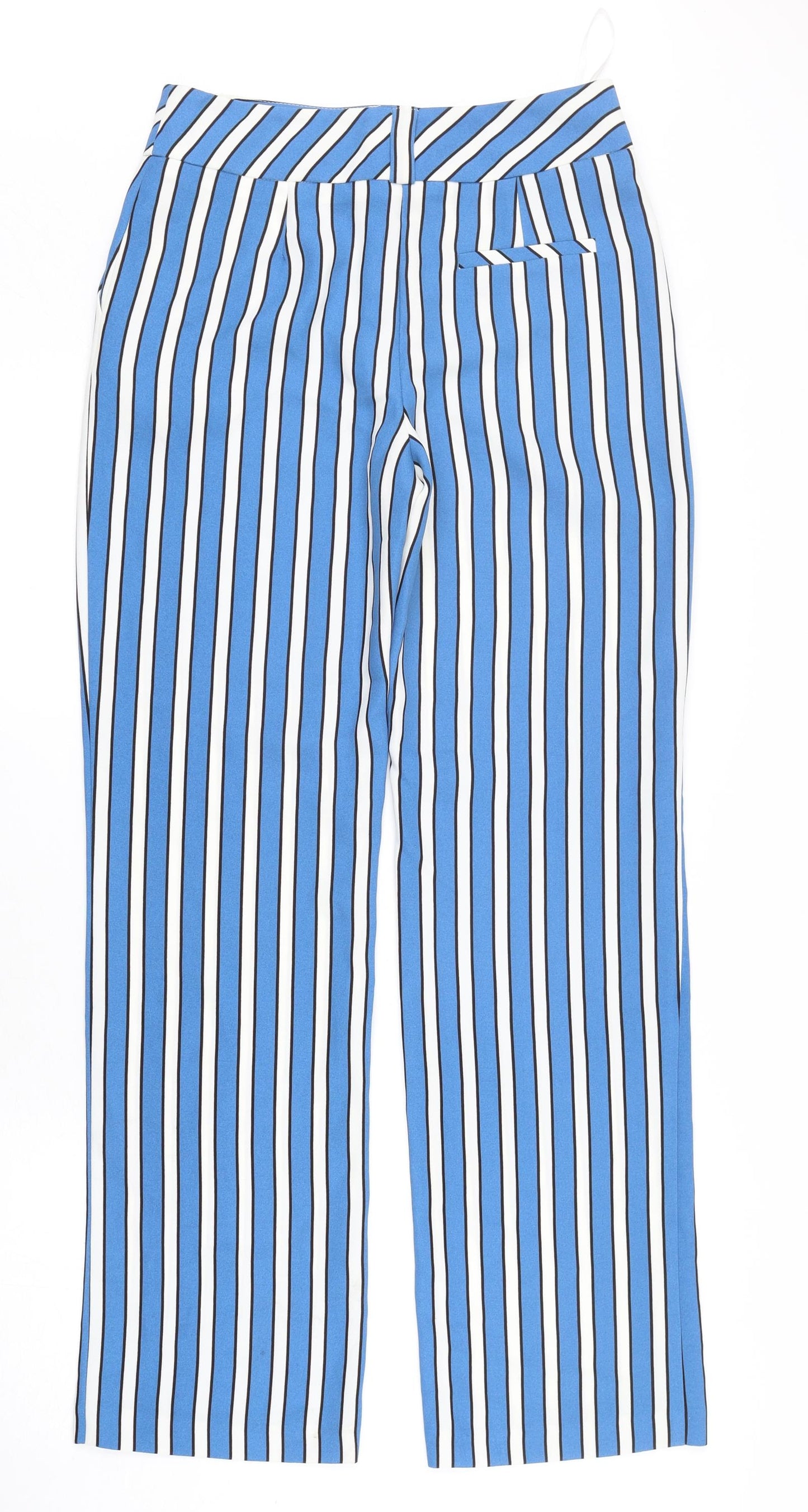Topshop Womens Multicoloured Striped Polyester Trousers  Size 8 L32 in Regular