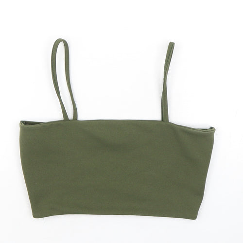 Parisian  Womens Green  Polyester Cropped Tank Size 10 Off the Shoulder