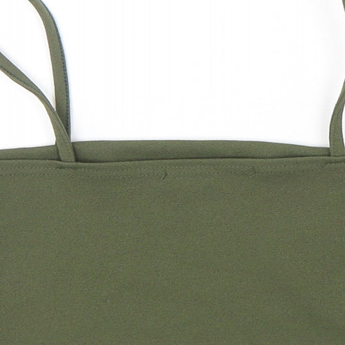 Parisian  Womens Green  Polyester Cropped Tank Size 10 Off the Shoulder