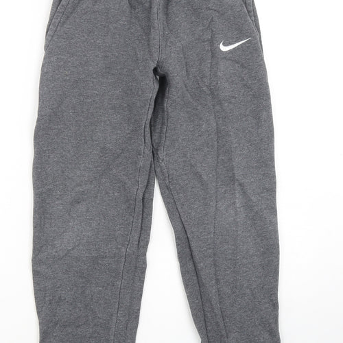 Nike Boys Grey  Cotton Sweatpants Trousers Size M  Regular Drawstring