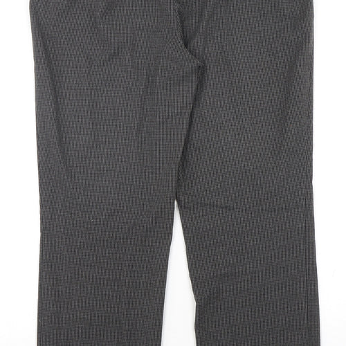 Marks and Spencer Womens Grey Houndstooth Polyester Trousers  Size 10 L30 in Slim