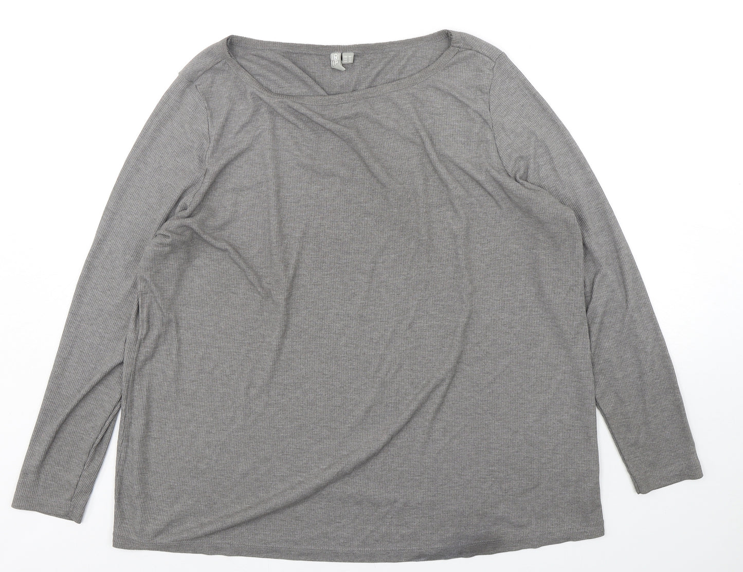 ASOS Womens Grey  Viscose Basic T-Shirt Size 24 Round Neck